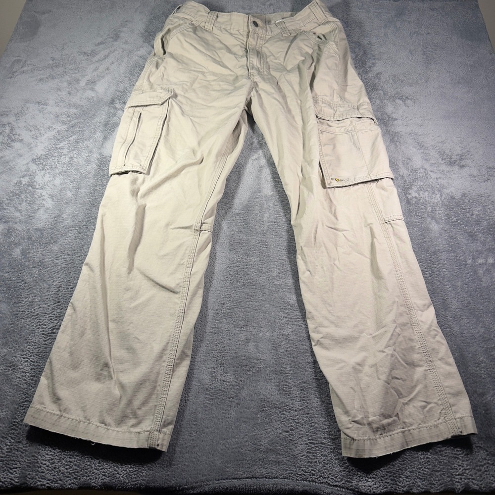 Carhartt Force Relaxed Fit Ripstop Cargo Pants Mens 34x32 Tan Workwear Trousers